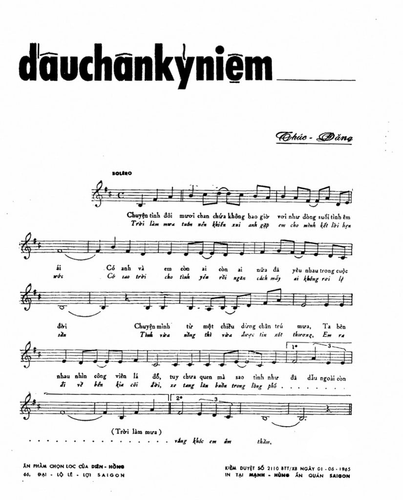 Sheet nhạc Dấu chân kỷ niệm - Trang 2