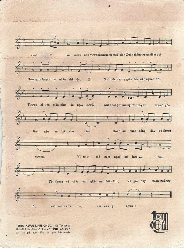 Sheet nhạc Đầu xuân lính chúc - Trang 3