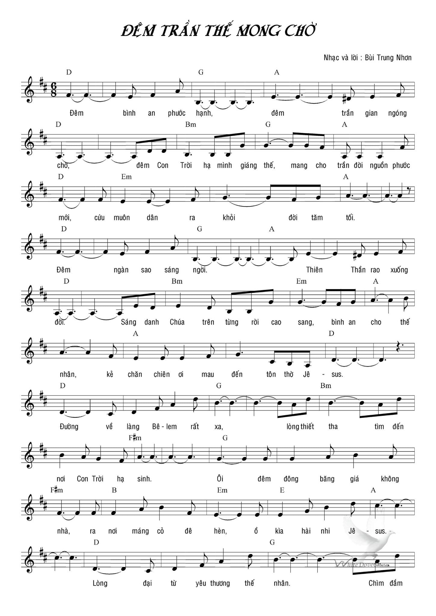 Sheet nhạc Đêm trần thế mong chờ - Trang 1