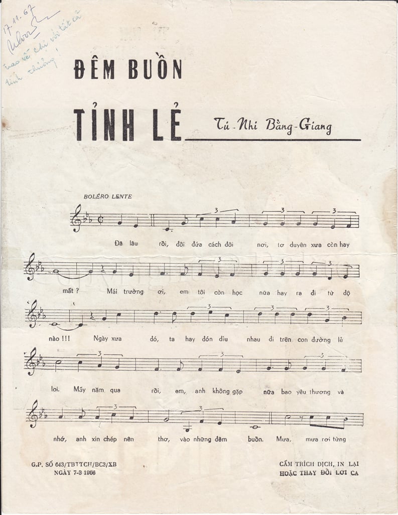 Sheet nhạc Đêm buồn tỉnh lẻ - Trang 2