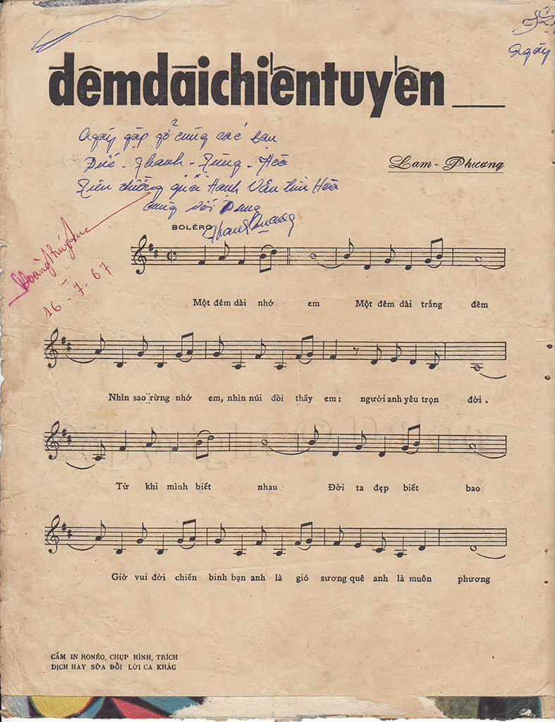 Sheet nhạc Đêm dài chiến tuyến - Trang 2