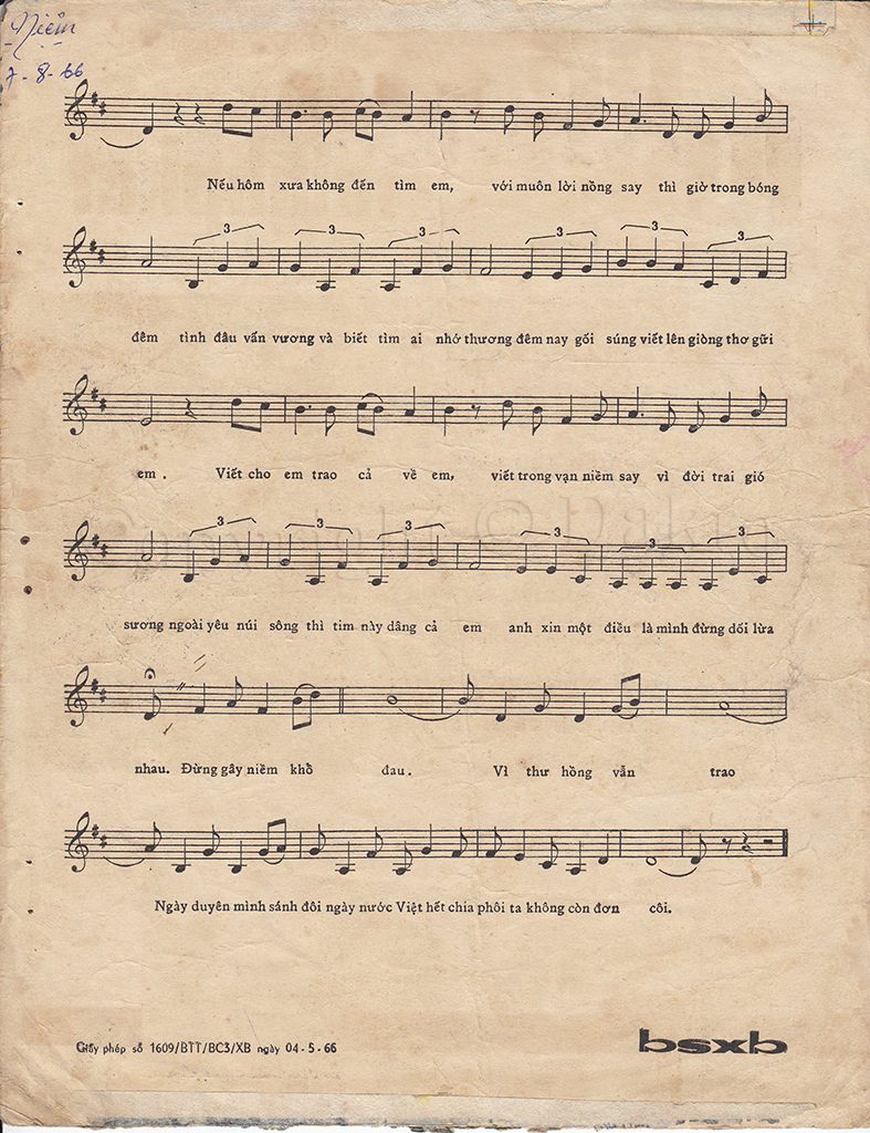 Sheet nhạc Đêm dài chiến tuyến - Trang 3