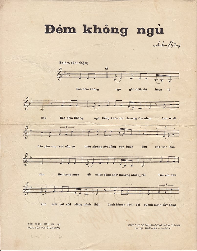 Sheet nhạc Đêm không ngủ - Trang 2