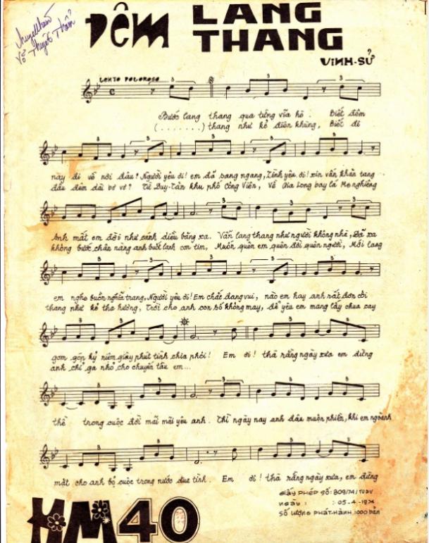 Sheet nhạc Đêm lang thang - Trang 2