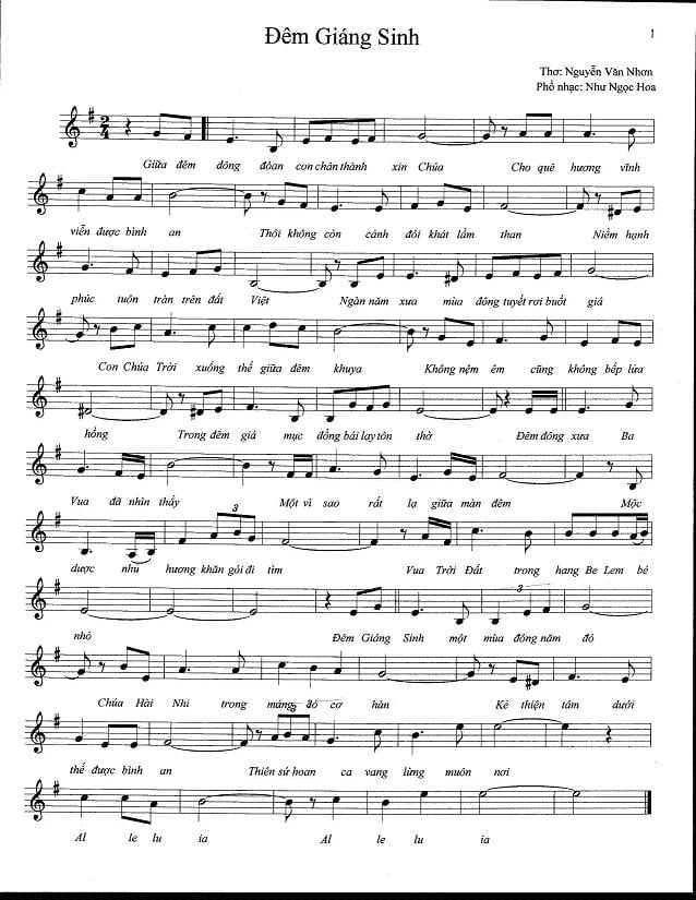 Sheet nhạc Đêm giáng sinh - Trang 1