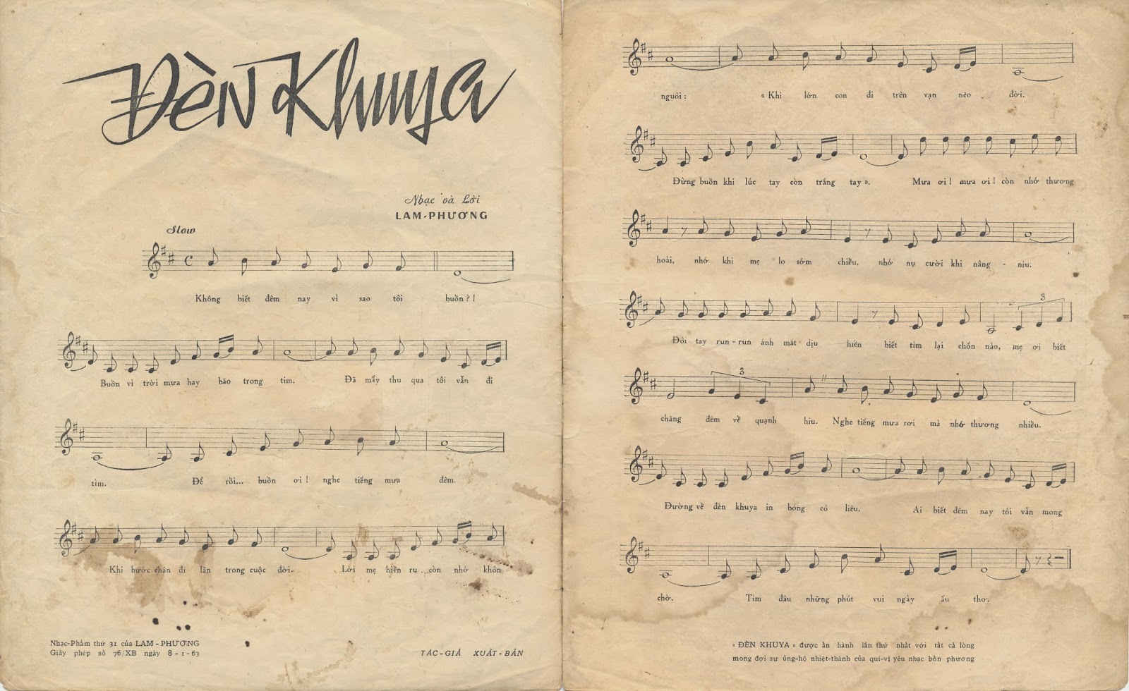 Sheet nhạc Đèn khuya - Trang 2