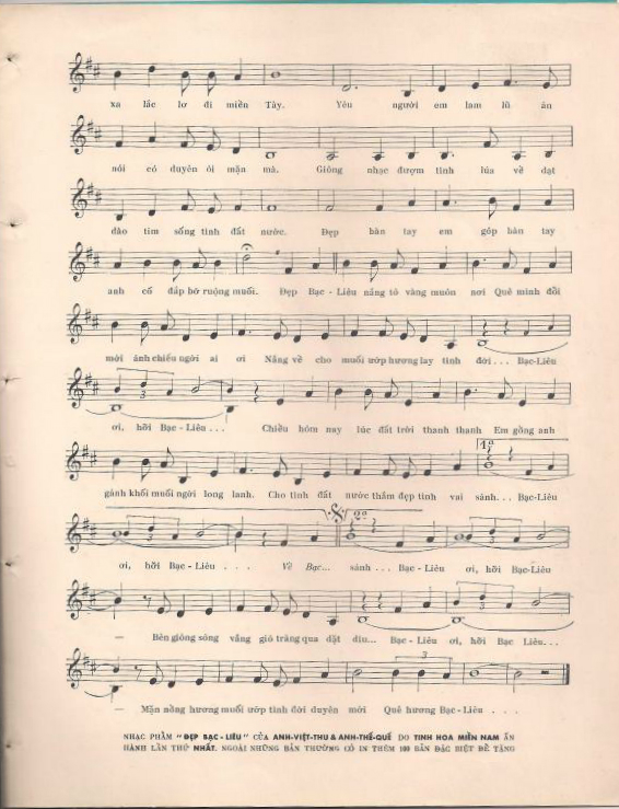 Sheet nhạc Đẹp Bạc Liêu - Trang 3