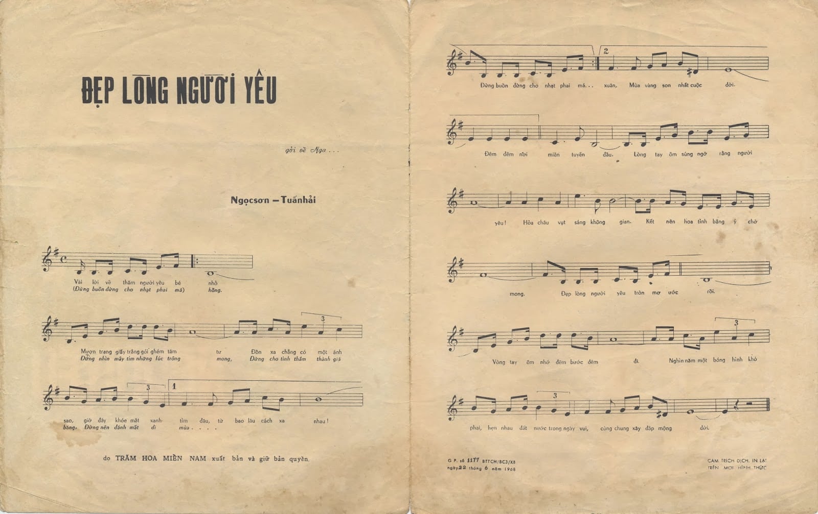 Sheet nhạc Đẹp lòng người yêu - Trang 2