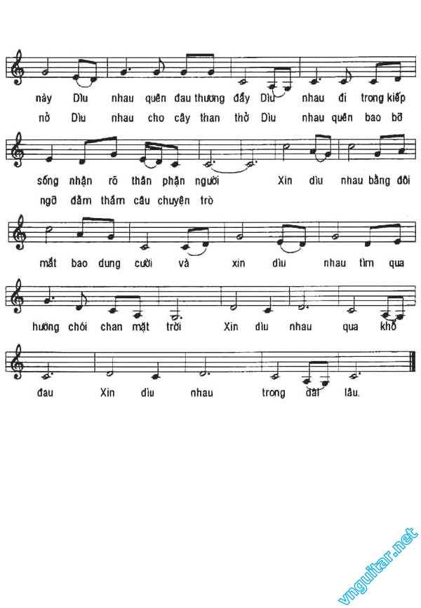 Sheet nhạc Dìu nhau - Trang 2