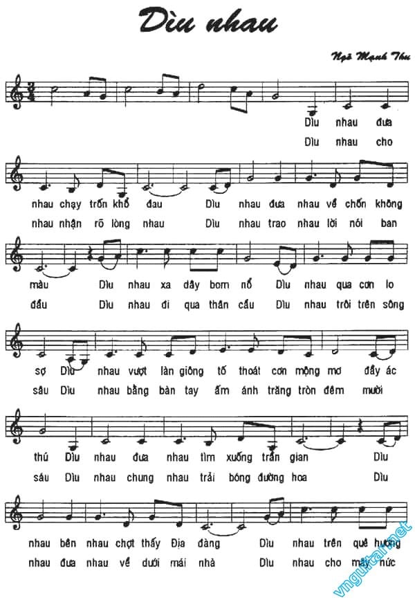 Sheet nhạc Dìu nhau - Trang 1