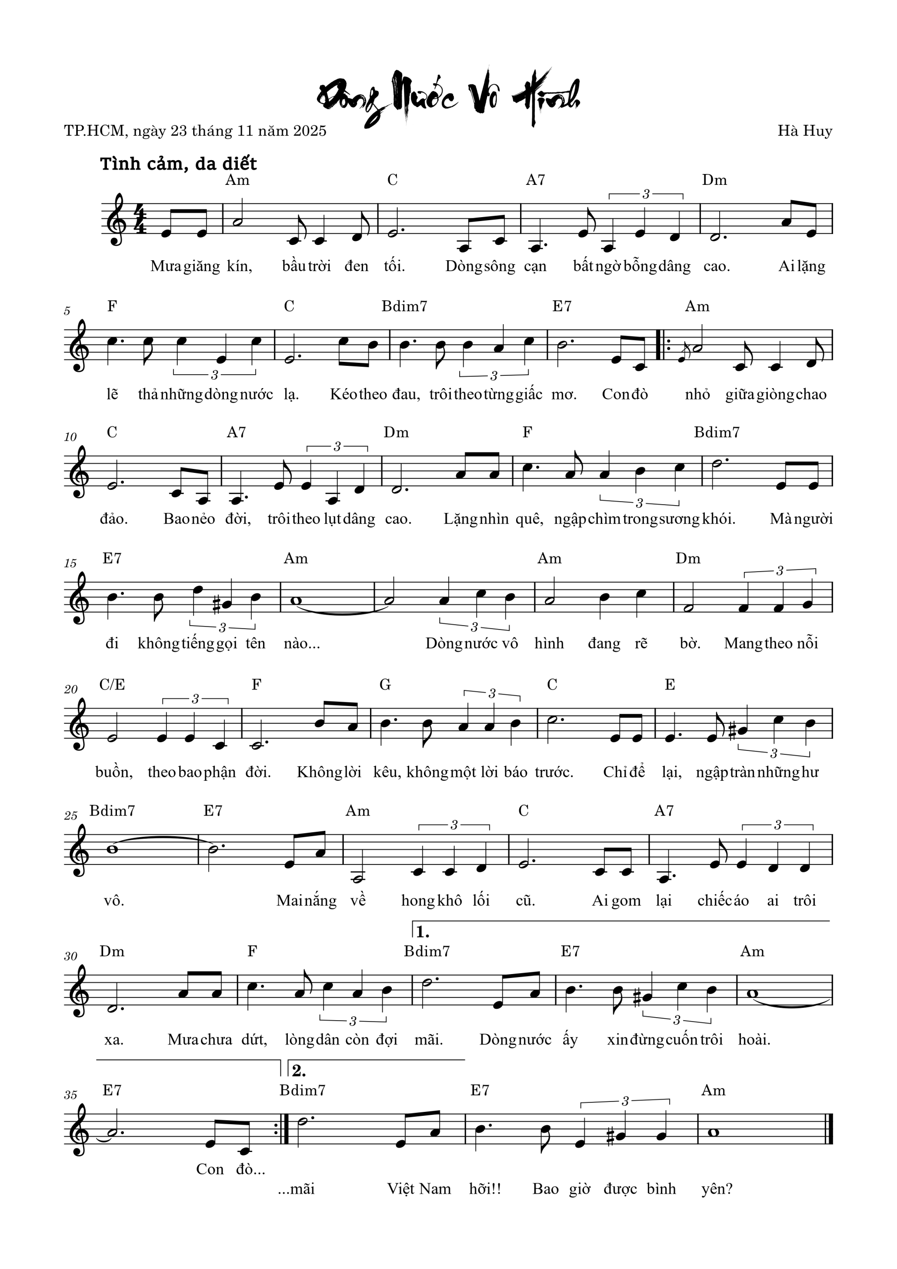 Sheet nhạc Dòng nước vô hình - Trang 1