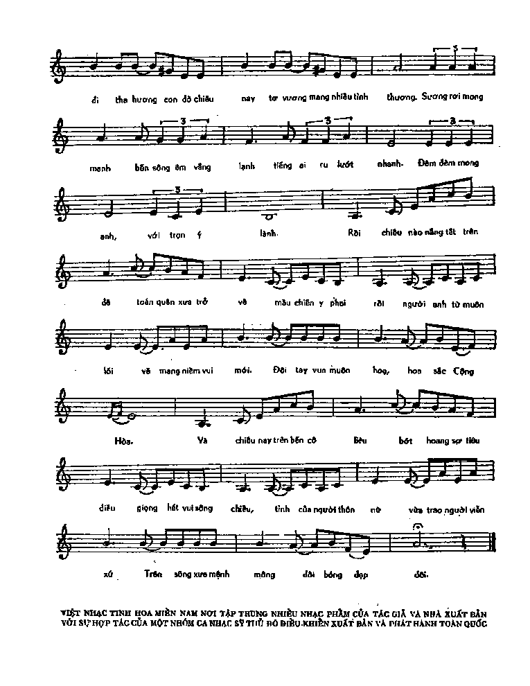 Sheet nhạc Đò chiều - Trang 3