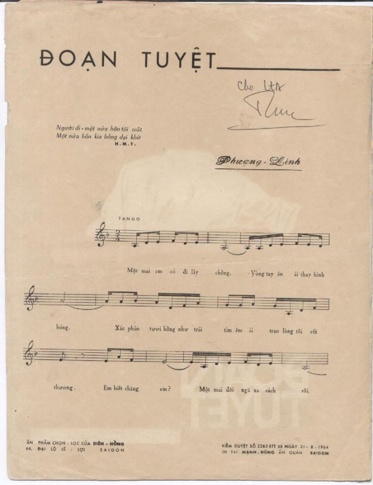 Sheet nhạc Đoạn tuyệt - Trang 2