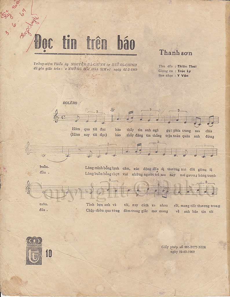 Sheet nhạc Đọc tin trên báo - Trang 2