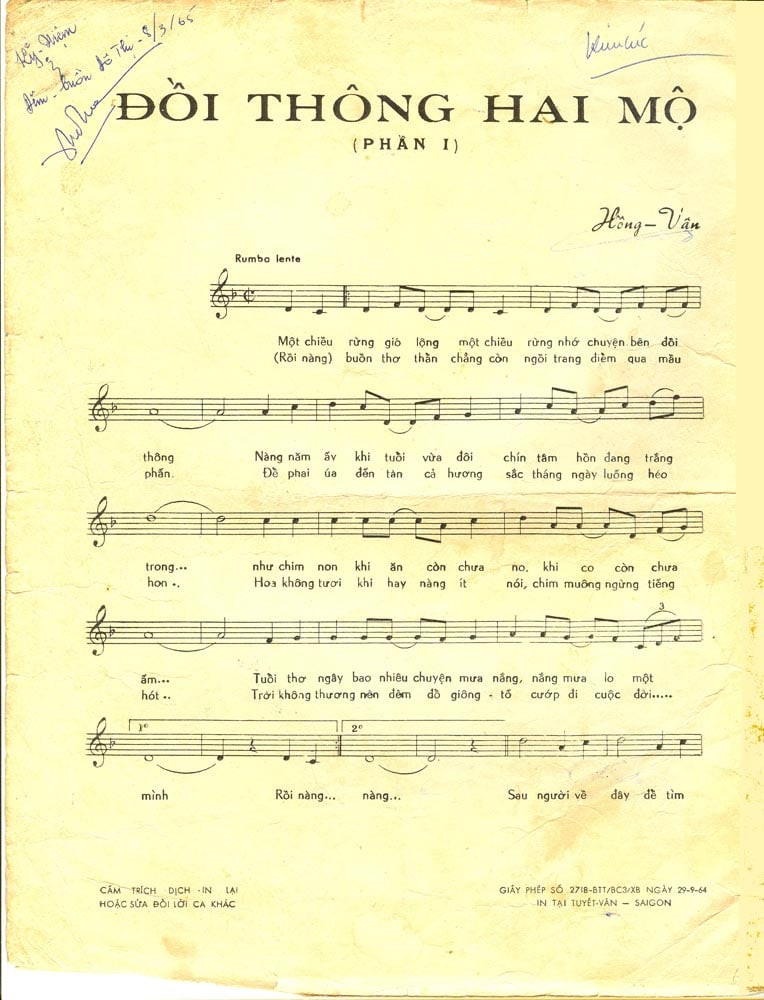 Sheet nhạc Đồi thông hai mộ - Trang 2