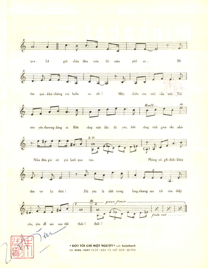 Sheet nhạc Đời tôi chỉ một người - Trang 3