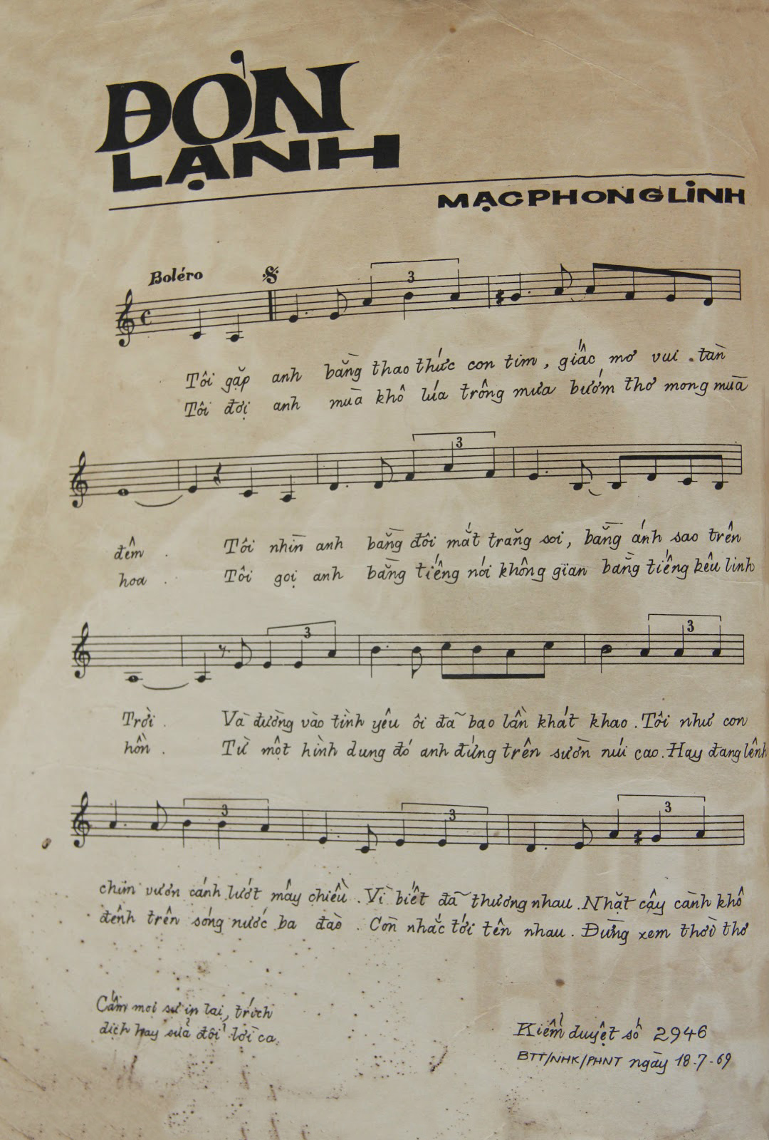 Sheet nhạc Đơn lạnh - Trang 2