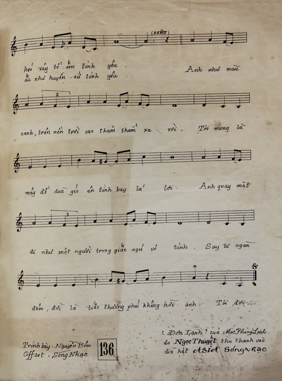 Sheet nhạc Đơn lạnh - Trang 3