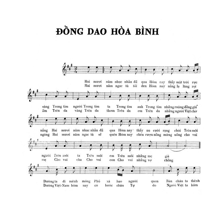 Sheet nhạc Đồng dao hòa bình - Trang 1