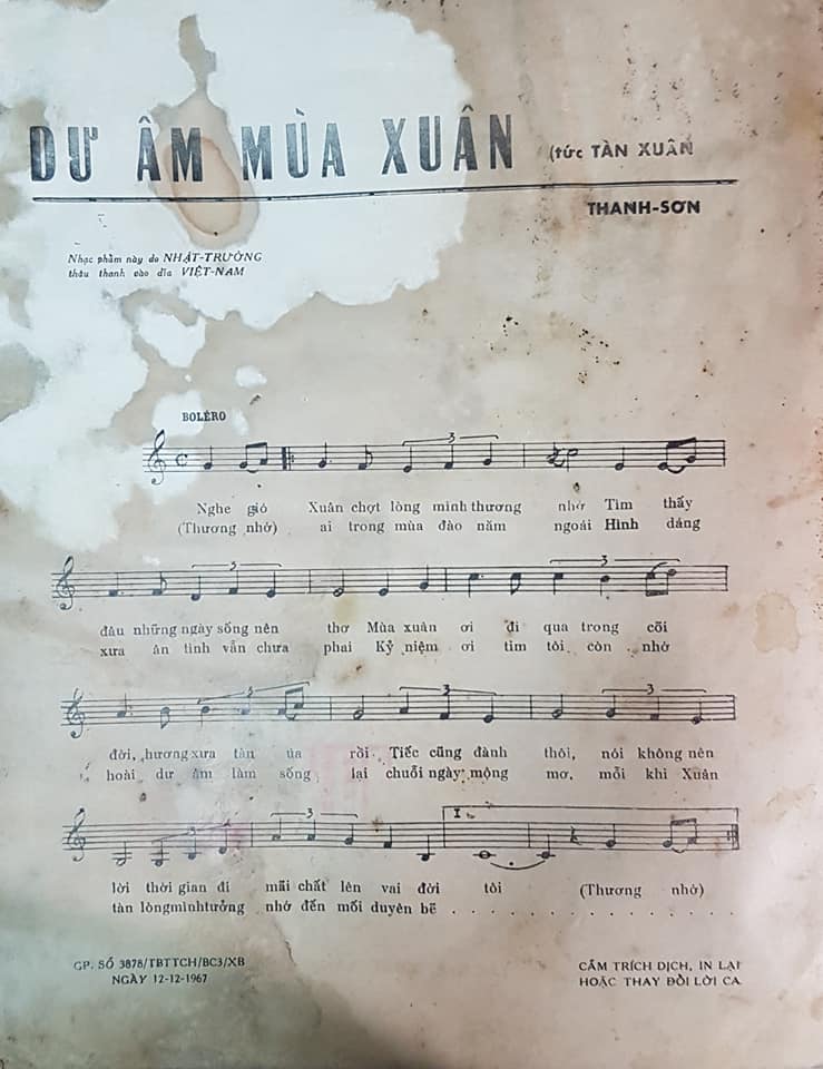 Sheet nhạc Dư âm mùa xuân (Tàn xuân) - Trang 2