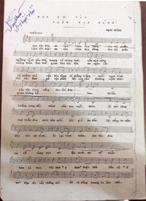 Sheet nhạc Đưa em vào vườn địa đàng - Trang 1