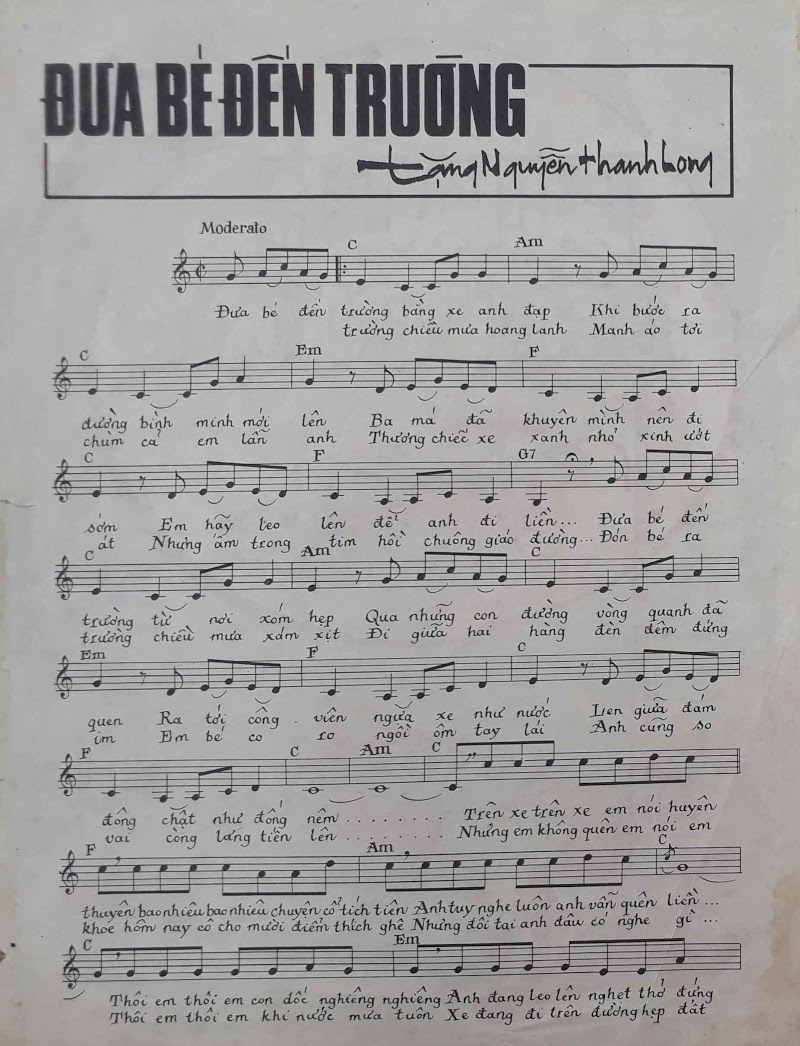 Sheet nhạc Đưa bé đến trường (Bé ca 5) - Trang 2