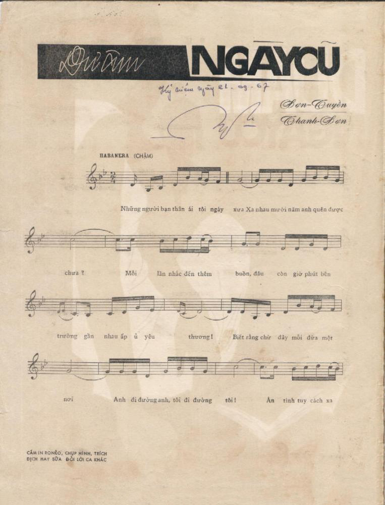 Sheet nhạc Dư âm ngày cũ - Trang 2