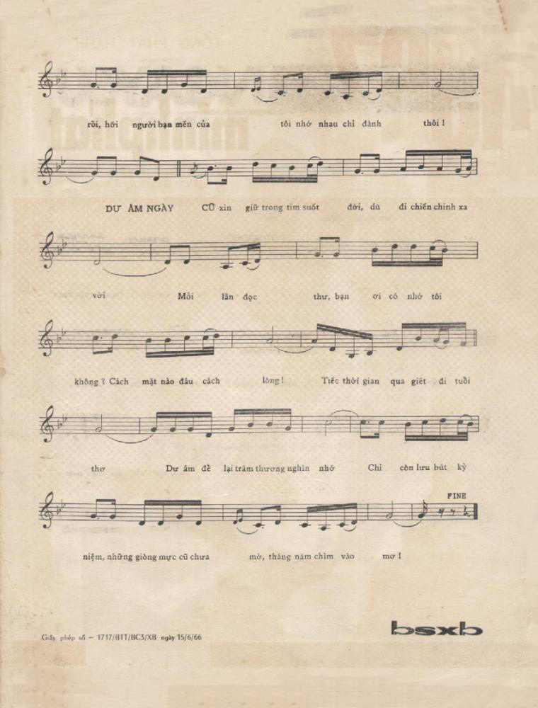 Sheet nhạc Dư âm ngày cũ - Trang 3
