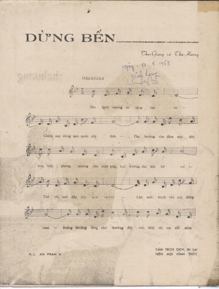 Sheet nhạc Dừng bến - Trang 2