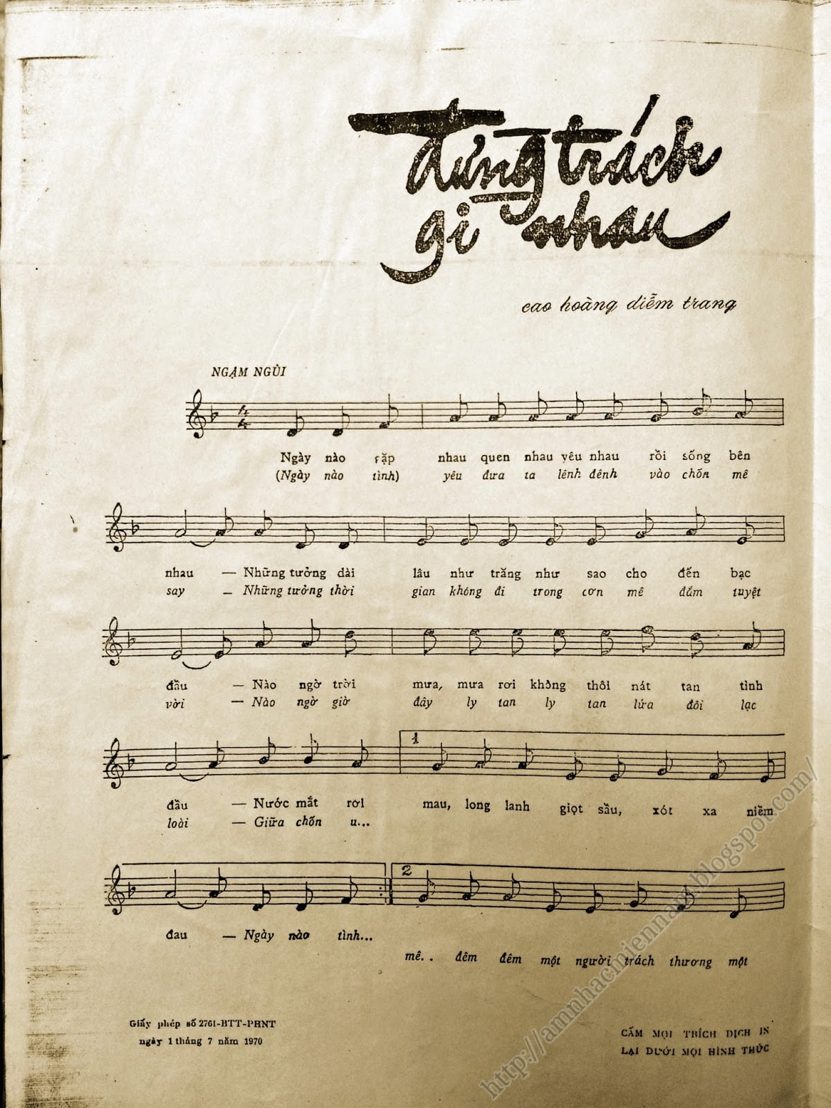 Sheet nhạc Đừng trách gì nhau - Trang 2