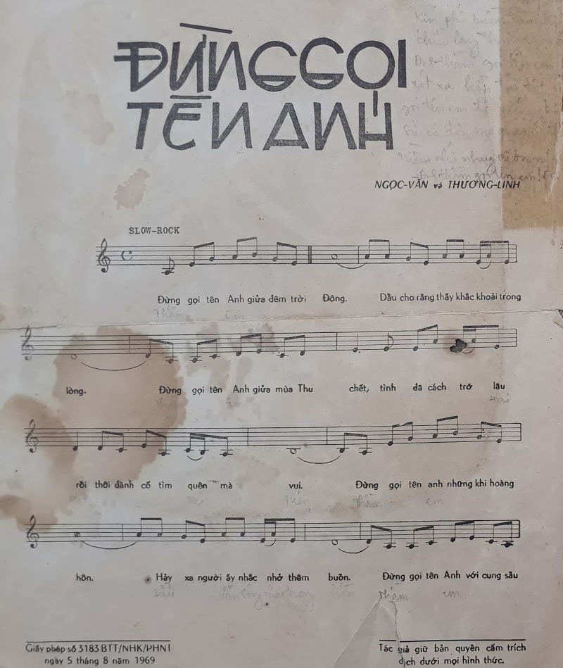 Sheet nhạc Đừng gọi tên anh - Trang 2