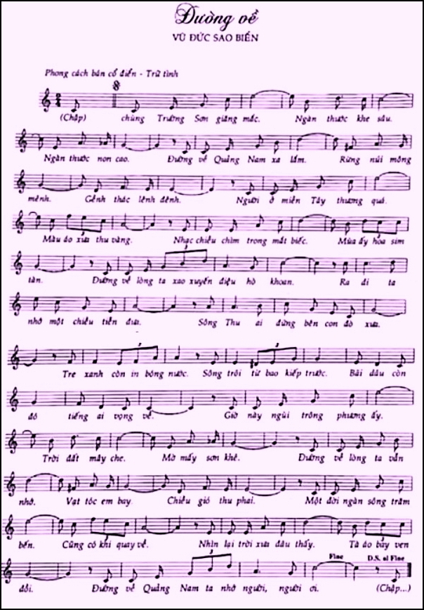 Sheet nhạc Đường về - Trang 2