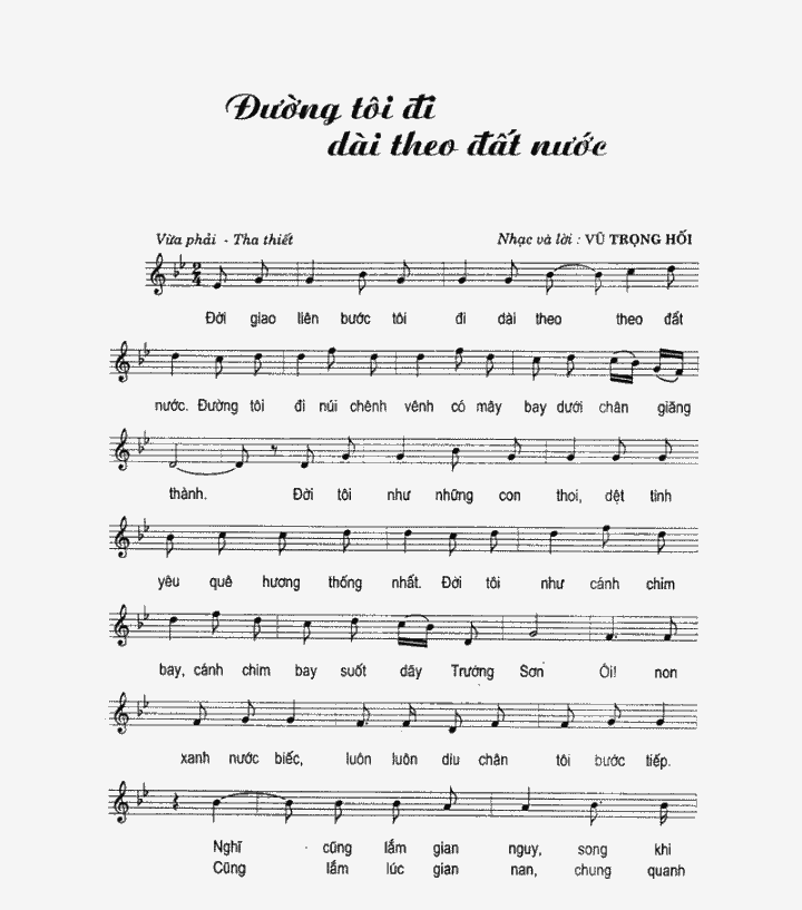 Sheet nhạc Đường tôi đi dài theo đất nước - Trang 1
