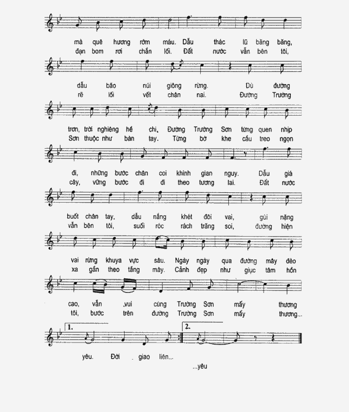 Sheet nhạc Đường tôi đi dài theo đất nước - Trang 2