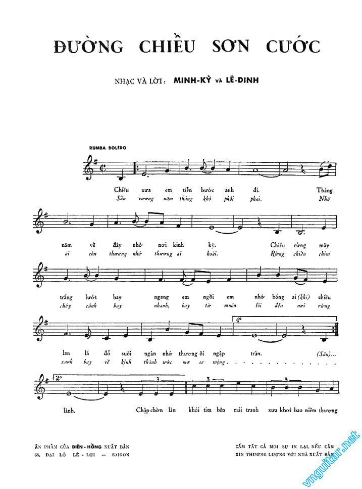 Sheet nhạc Đường chiều sơn cước - Trang 2