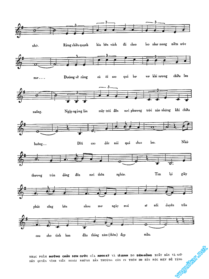 Sheet nhạc Đường chiều sơn cước - Trang 3