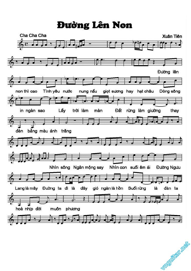Sheet nhạc Đường lên non - Trang 1