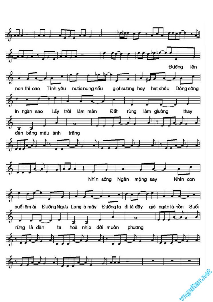 Sheet nhạc Đường lên non - Trang 2