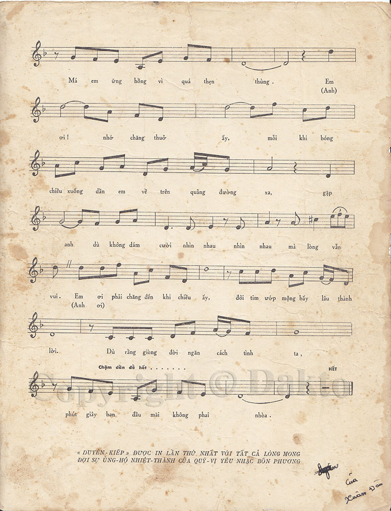 Sheet nhạc Duyên kiếp - Trang 3