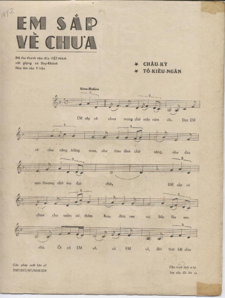 Sheet nhạc Em sắp về chưa - Trang 2