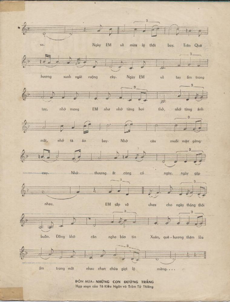Sheet nhạc Em sắp về chưa - Trang 3
