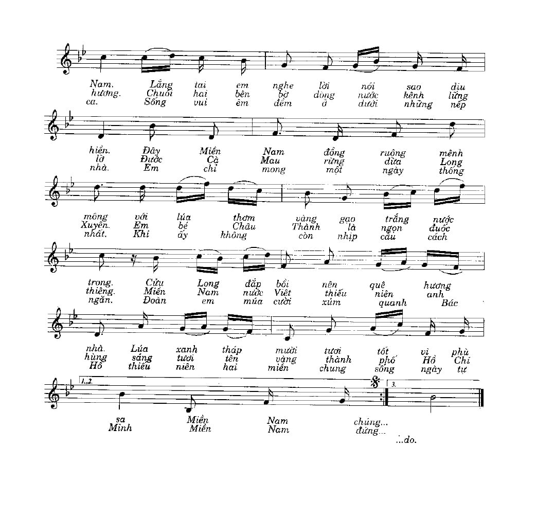 Sheet nhạc Em đi thăm miền Nam - Trang 2