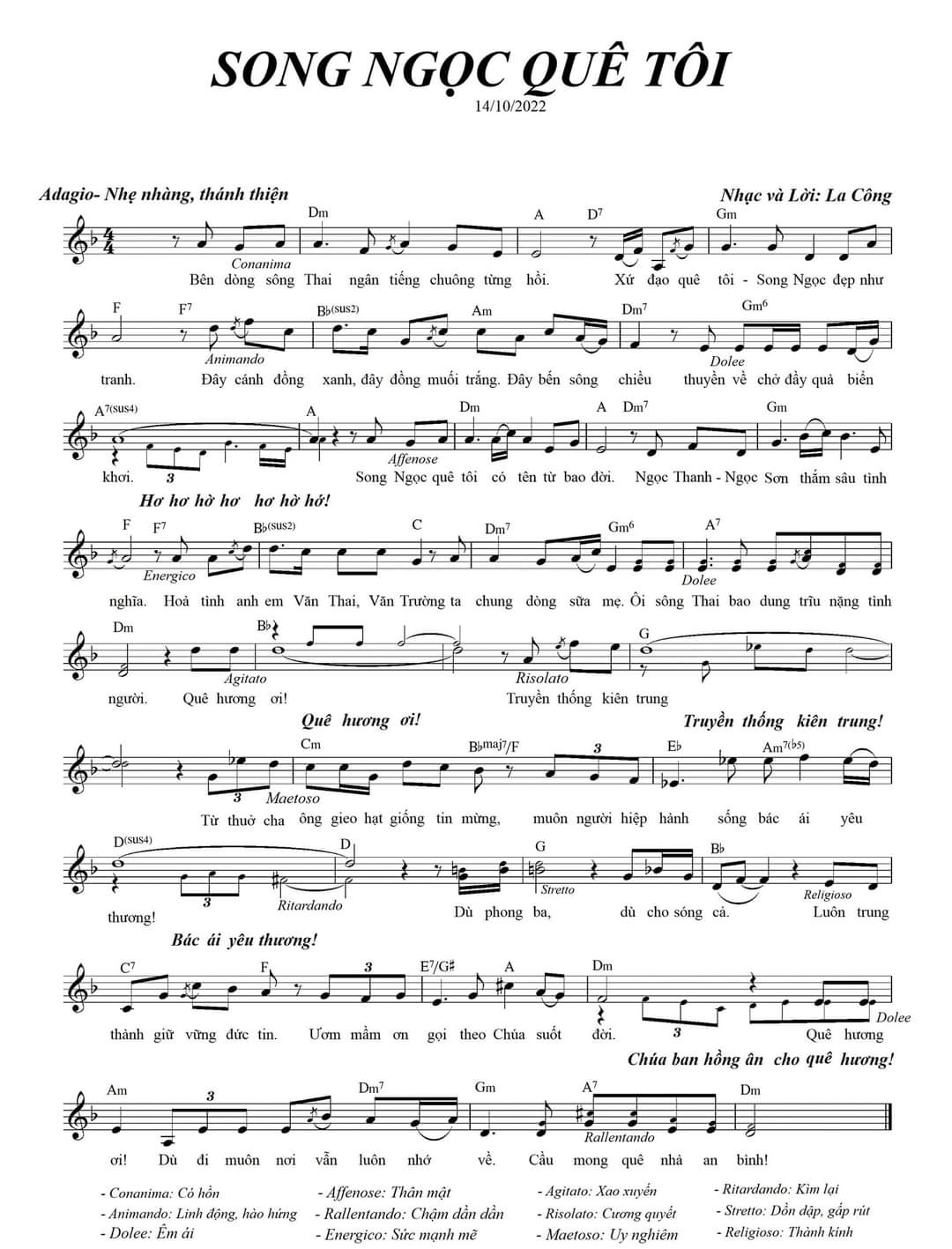 Sheet nhạc Song Ngọc quê tôi - Trang 1