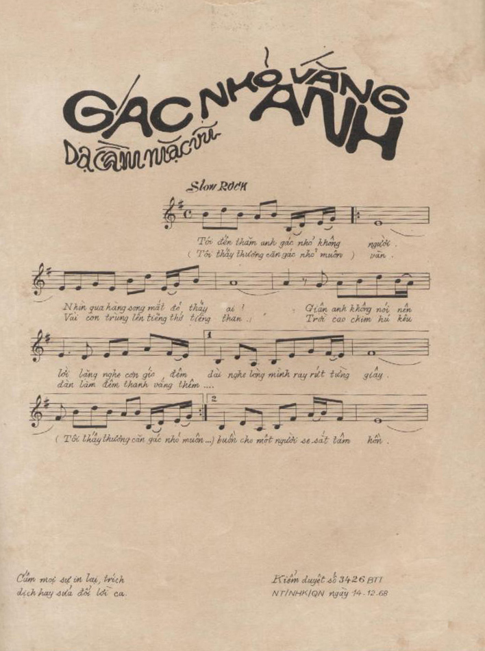 Sheet nhạc Gác nhỏ vắng anh - Trang 2