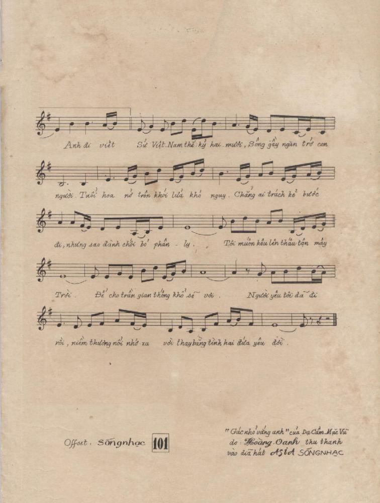 Sheet nhạc Gác nhỏ vắng anh - Trang 3