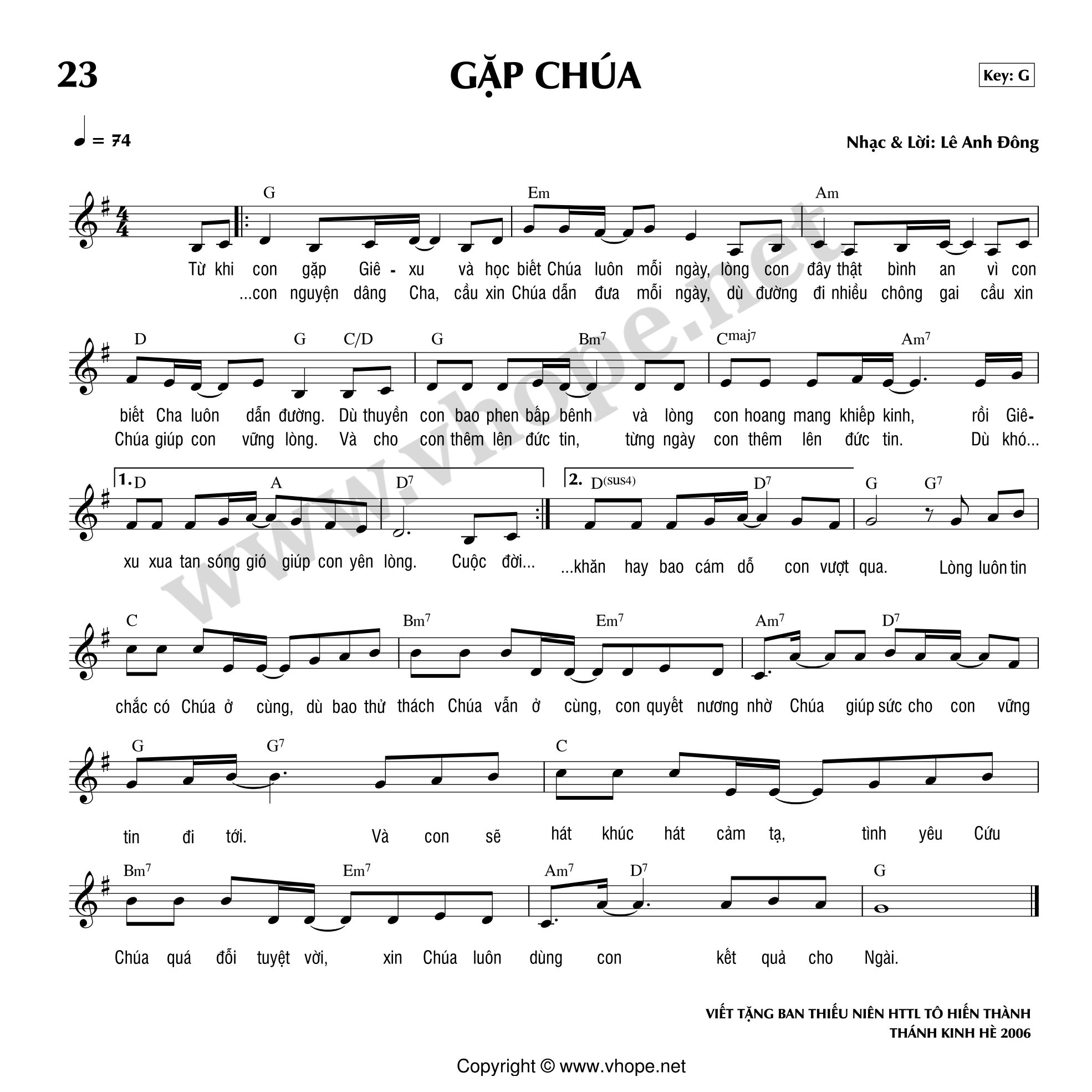 Sheet nhạc Gặp Chúa - Trang 1