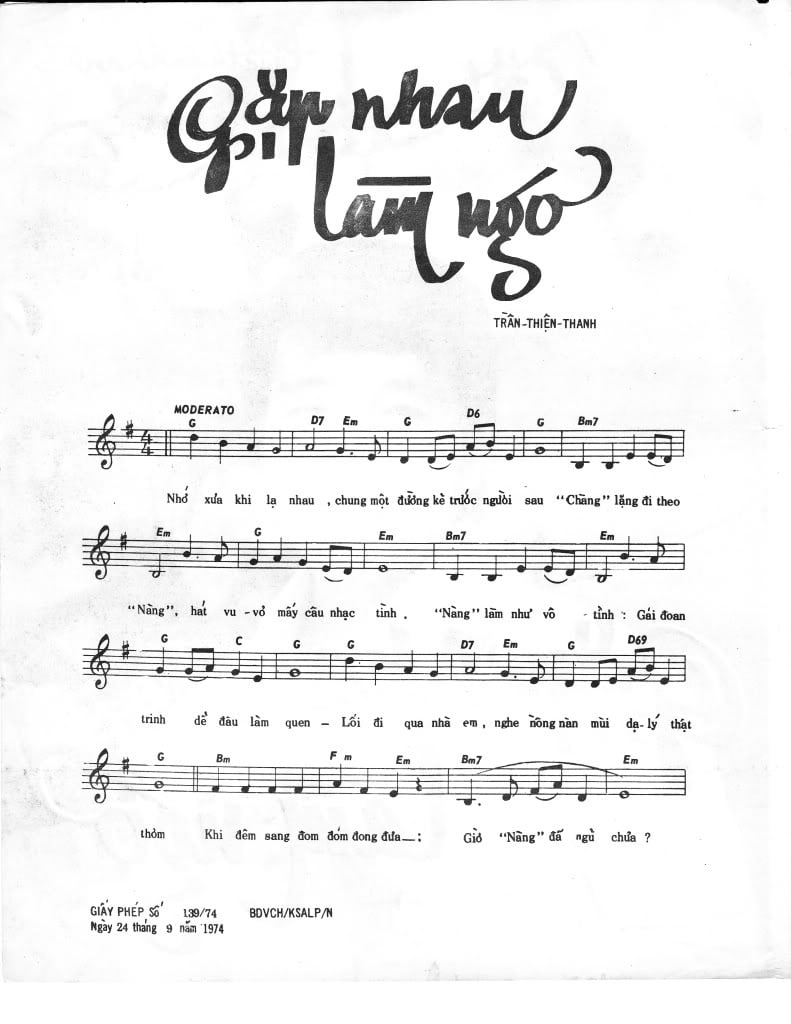 Sheet nhạc Gặp nhau làm ngơ - Trang 2