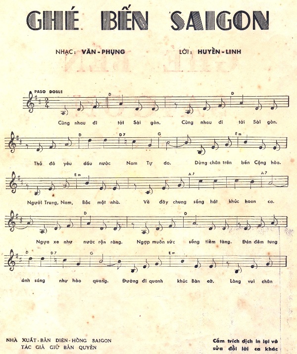 Sheet nhạc Ghé bến Sài Gòn - Trang 2