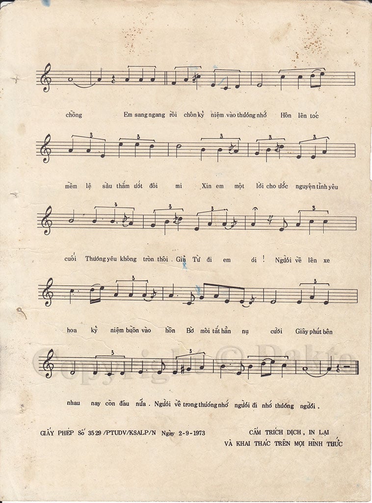 Sheet nhạc Giã từ - Trang 3