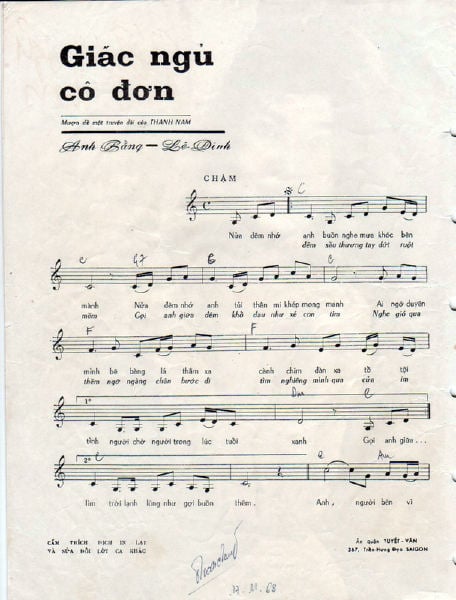 Sheet nhạc Giấc ngủ cô đơn - Trang 2